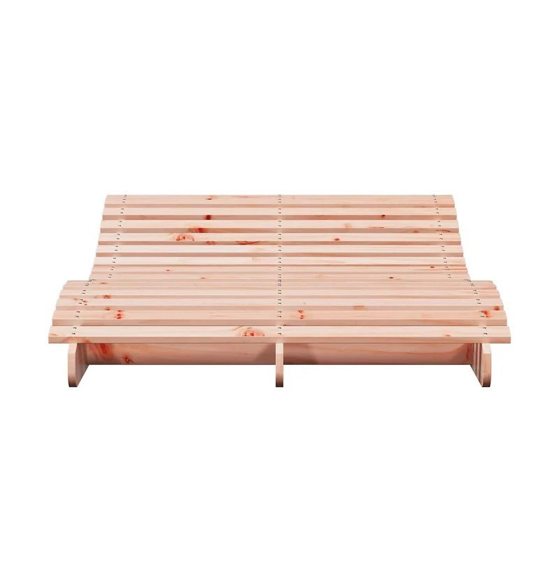 Sun Lounger Natural Wood Solid Douglas Wood Large