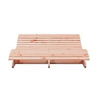 Sun Lounger Natural Wood Solid Douglas Wood Large