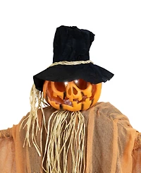 6' Animated Jack-o'-Lantern Scarecrow Halloween Decoration
