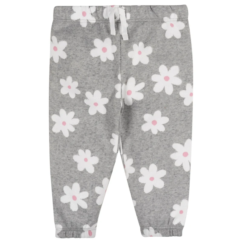 Gerber Baby Girls 2-Piece Fleece Outfit Set Daisies, 0-3 Months