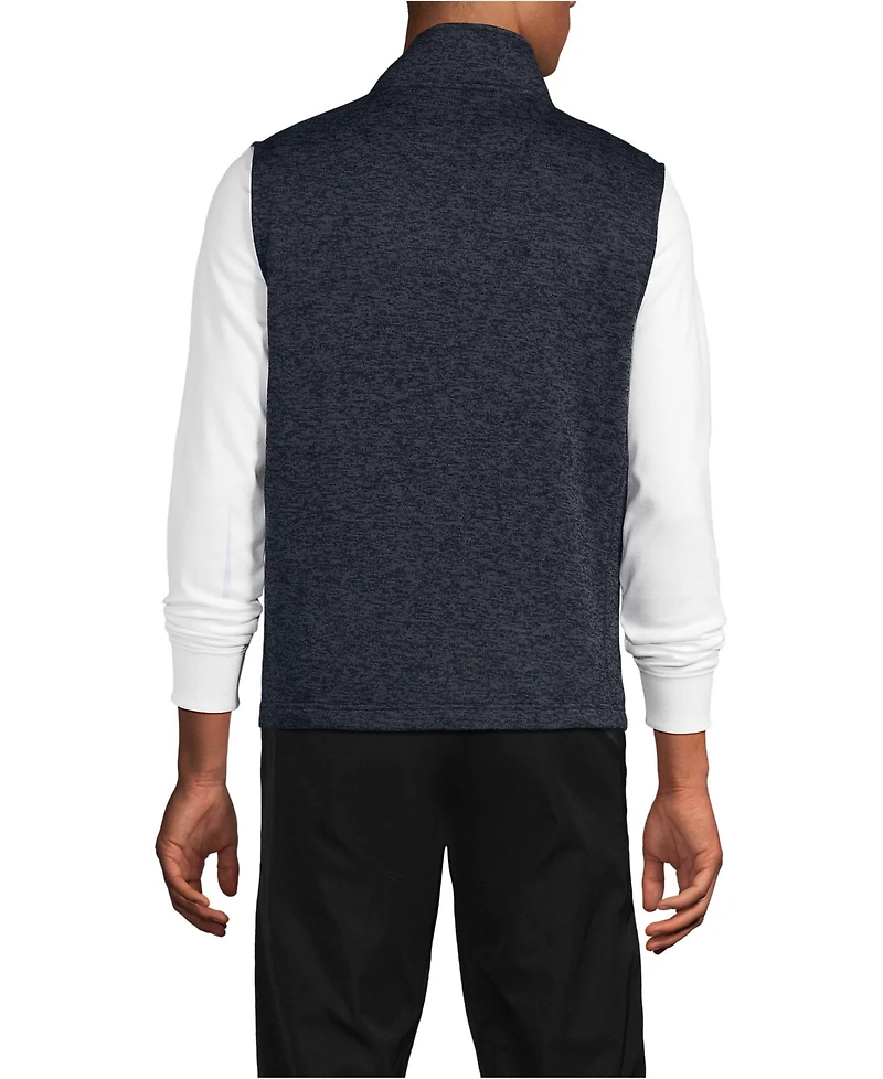 Lands' End Men's School Uniform Unisex Sweater Fleece Zip Front Vest