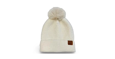 Women's Pom Pom Beanie - Tan