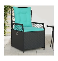 Reclining Patio Chair Black Pe rattan Standard Size