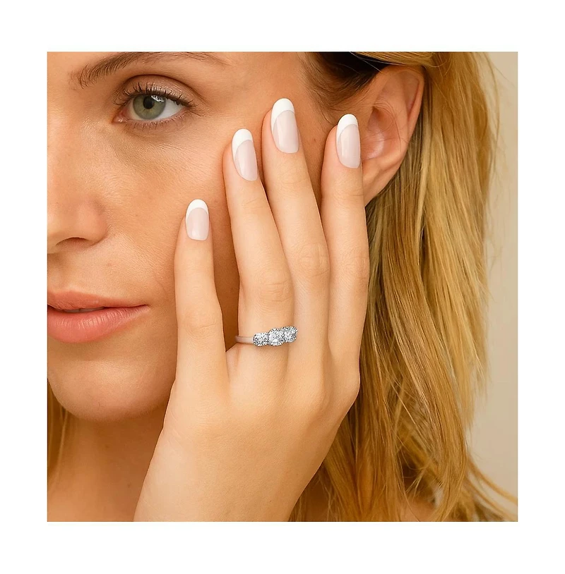 Three Stone Cubic Zirconia Ring for Women