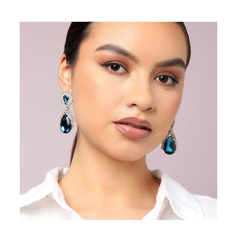 Sohi Teardrop Stone Drop Earrings