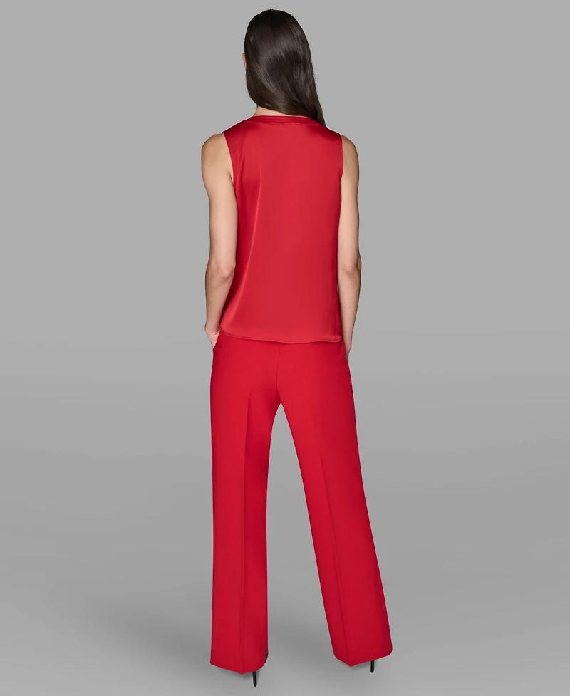 Karl Lagerfeld Paris Women's Sleeveless Criss Cross Top