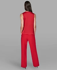 Karl Lagerfeld Paris Women's Sleeveless Criss Cross Top