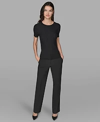 Karl Lagerfeld Paris Women's Short Sleeve Sweater Knit Top