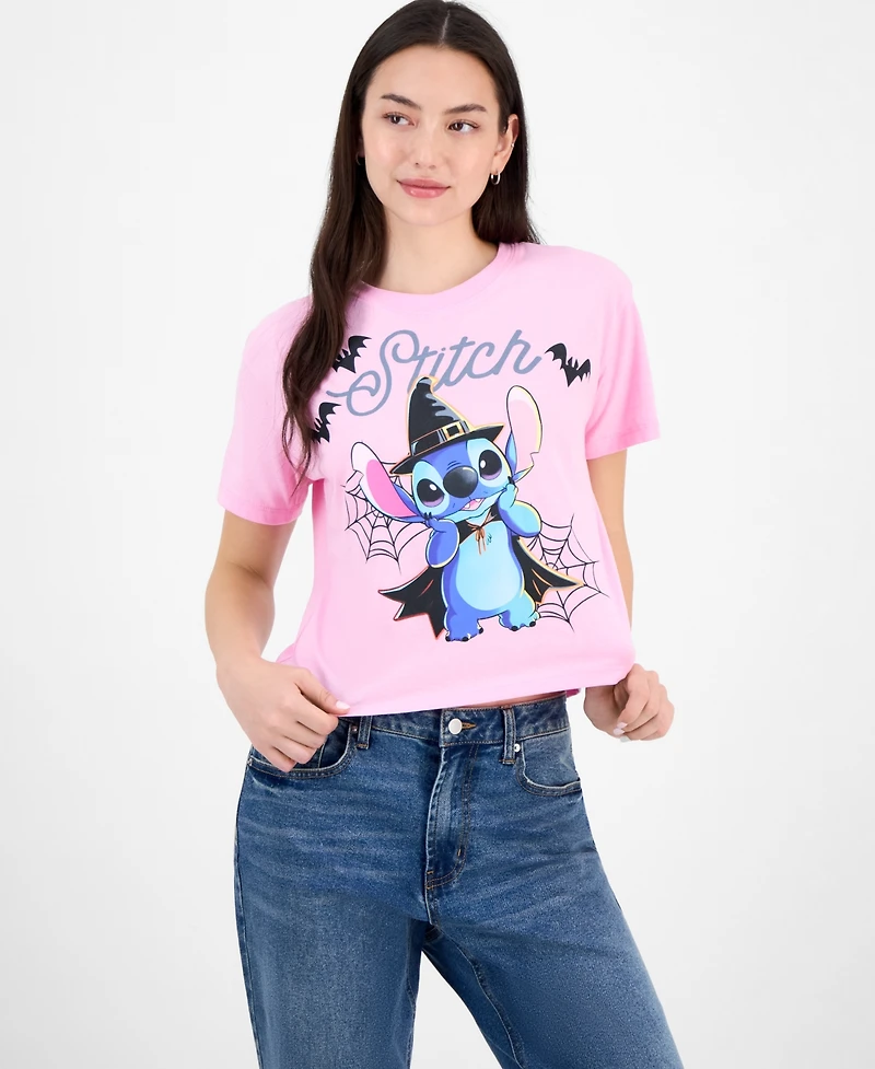 Stitch Juniors' Halloween Graphic-Print Tee