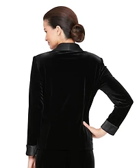 Alex Evenings Women's Velvet Satin-Collar Jacket and Tank