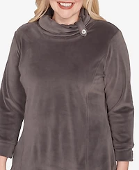 Alfred Dunner Petite Calm Luxe Cowl Neck Top