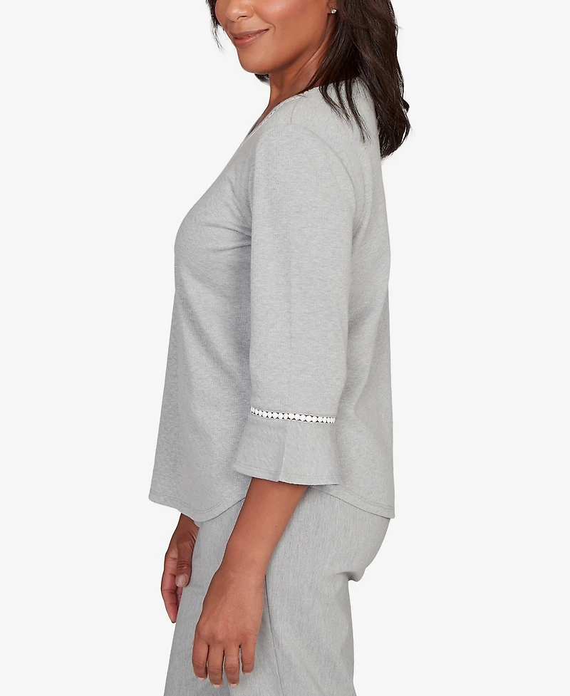 Alfred Dunner Petite Stockbridge Christmas Tree Embellished Knit Top