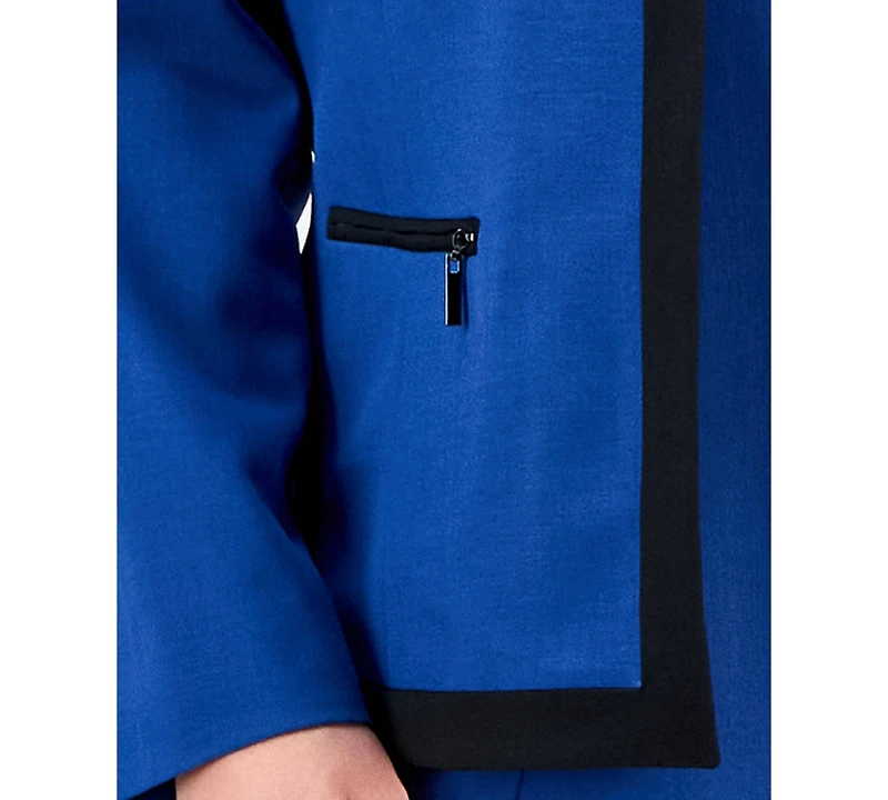 Le Suit Plus Collarless Open-Front Jacket & Dress Set