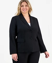 Le Suit Plus Notch-Lapel Mid-Rise Pantsuit