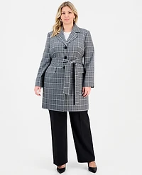 Le Suit Plus Belted Wide-Leg Mid-Rise 2 Piece Pantsuit