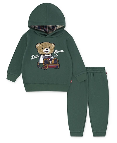 Levi's Baby Boys Bear Applique Hoodie and Joggers Set