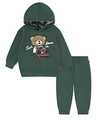 Levi's Baby Boys Bear Applique Hoodie and Joggers Set