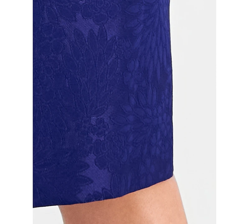 Le Suit Plus Floral-Jacquard Topper & Sheath 2 Piece Dress