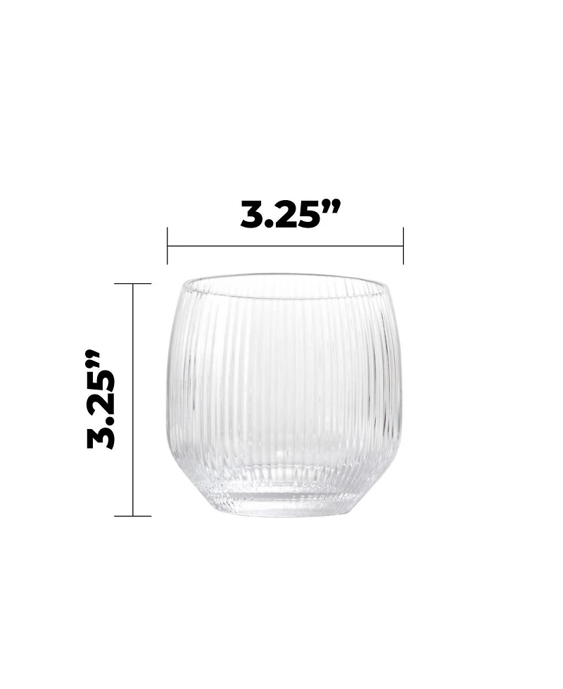 Fortessa Estiva Textured Double Old-Fashioned Glasses, Set of 4