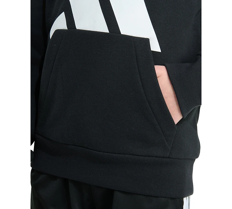 adidas Big Boys 8-20 Long-Sleeve Essential Logo Fleece Pullover Hoodie