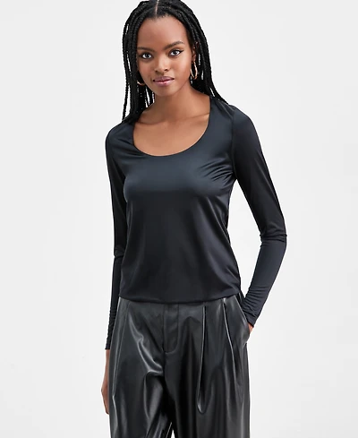 Bar Iii Women's Shine Scoop-Neck Top, Macy's Exclusive