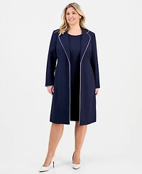 Le Suit Plus Open-Front Jacket & Round-Neck Sheath Dress