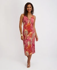 Siena Women's Keyhole Detail Printed Dress