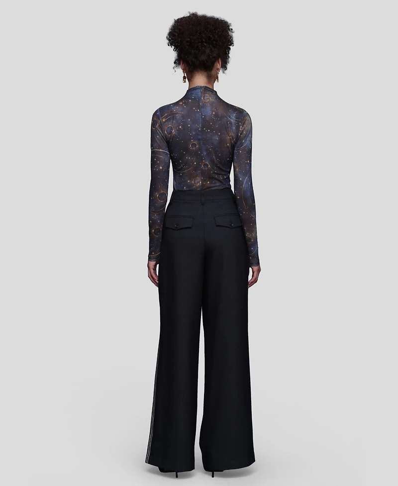 Avec Les Filles Women's Wide Leg Straight Trousers