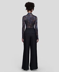 Avec Les Filles Women's Wide Leg Straight Trousers