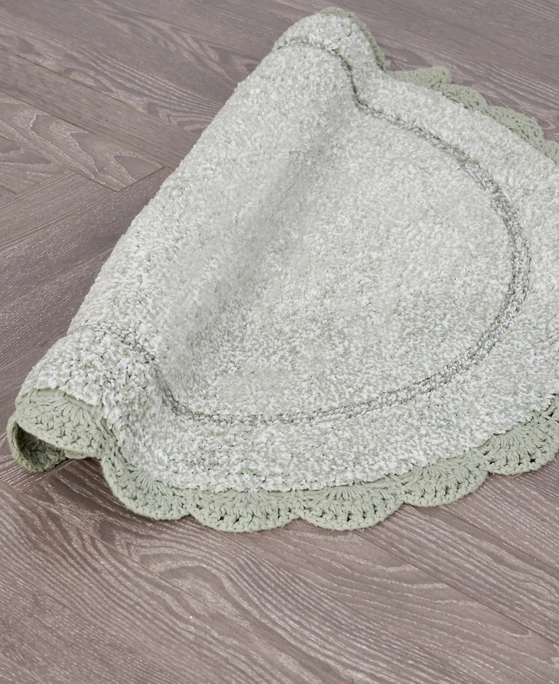 Laura Ashley Crochet Cotton Bath Rug, 24" x 60"