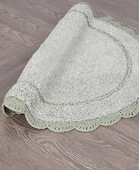 Laura Ashley Crochet Cotton Bath Rug, 24" x 60"