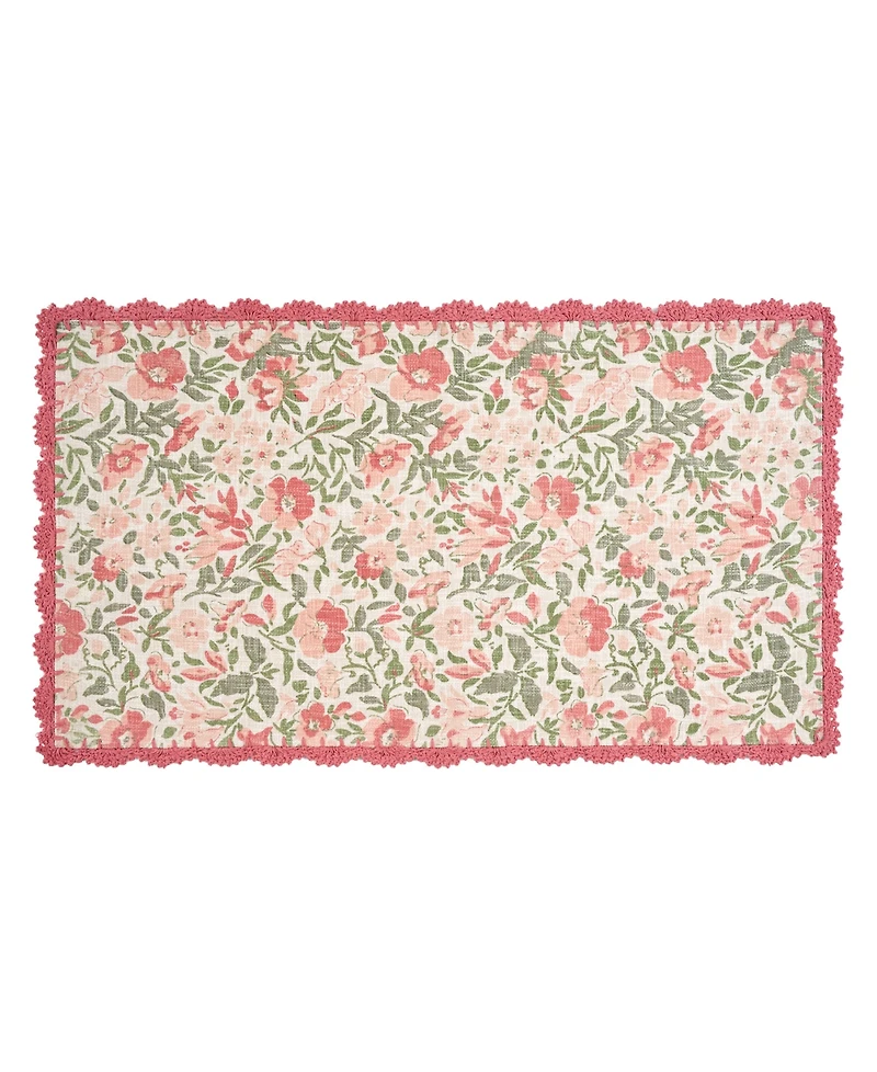 Laura Ashley Crochet Border Cotton Runner Rug