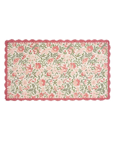 Laura Ashley Crochet Border Cotton Runner Rug, 26" x 45"
