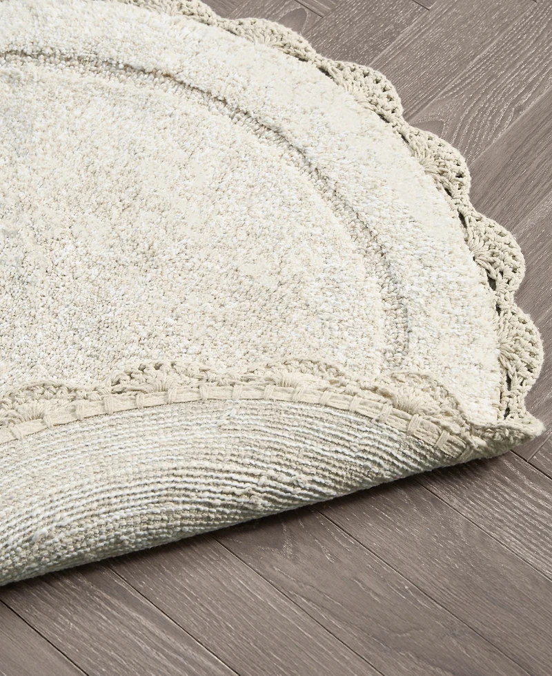 Laura Ashley Crochet Cotton Bath Rug