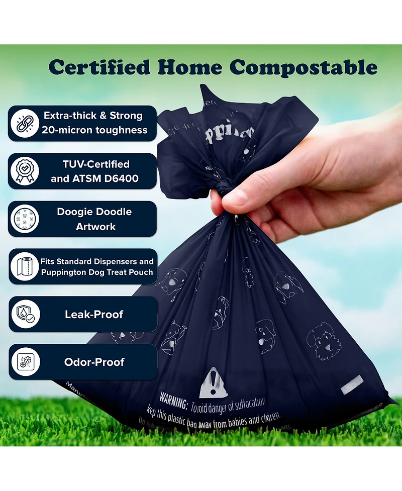 Compo Dog Poop Bags, 180 Bags, Navy Blue