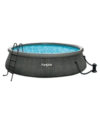 Funsicle 18' x 48" QuickSet Ring Top Above Ground Swimming Pool, Herringbone