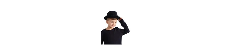 Dress Up America Kids Black Velvet Derby Hat