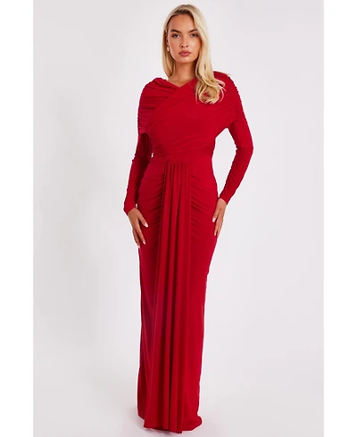 Quiz Women's Ity Maxi Dress with Draping