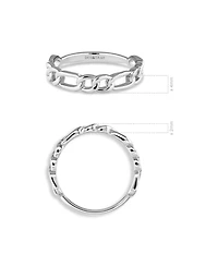 Devata Figaro Link Ring in Rhodium Plated Sterling Silver