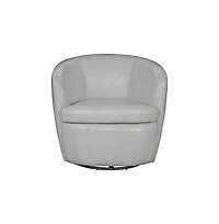 Parker Living Steamboat Ice 100% Italian Leather Swivel Club Chair