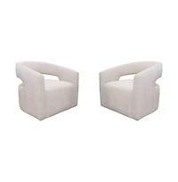 Parker Living Orbit - Elise Natural Open Back Accent Chair Two Pack
