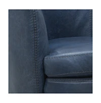 Parker Living Vintage Navy 100% Italian Leather Swivel Club Chair