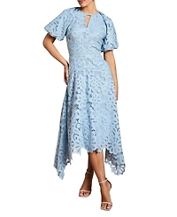 Coast Women's Lace Hanky Hem Puff Sleeve Dress