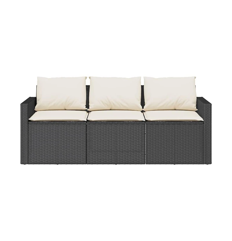 Garden Sofa Black and Cream White