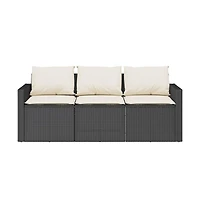 Garden Sofa Black and Cream White
