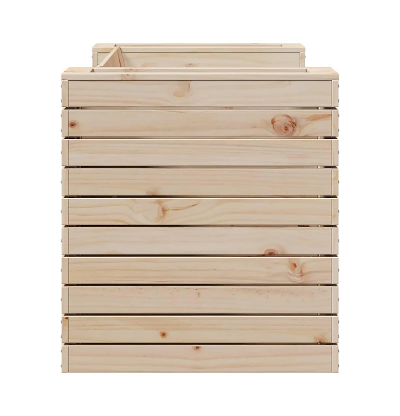 Planter Bench Natural Pine Solid Pine Wood 66.9x23.6x25.6 in