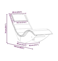 Sun Lounger Natural Wood, Dark Grey Cushion
