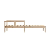 Sun Lounger Natural Pine Solid Pine Wood Standard