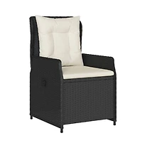 Reclining Garden Chair Black Pe rattan Standard outdoor chair size