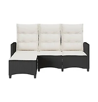 Reclining Garden Sofa Black Pe Rattan